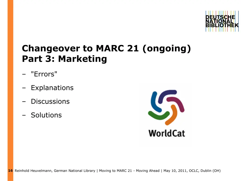 changeover to marc 21 ongoing part 3 marketing