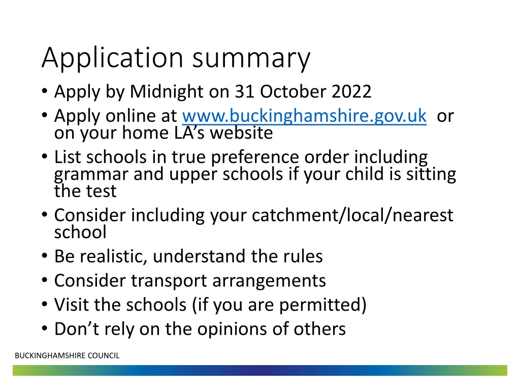 application summary apply by midnight