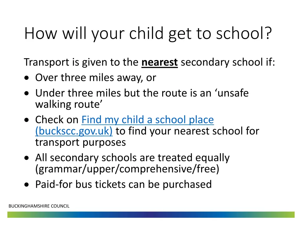 how will your child get to school