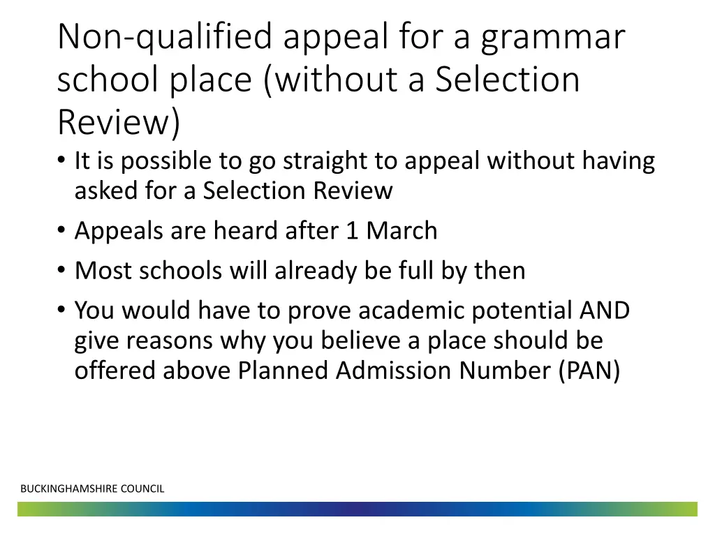 non qualified appeal for a grammar school place 1