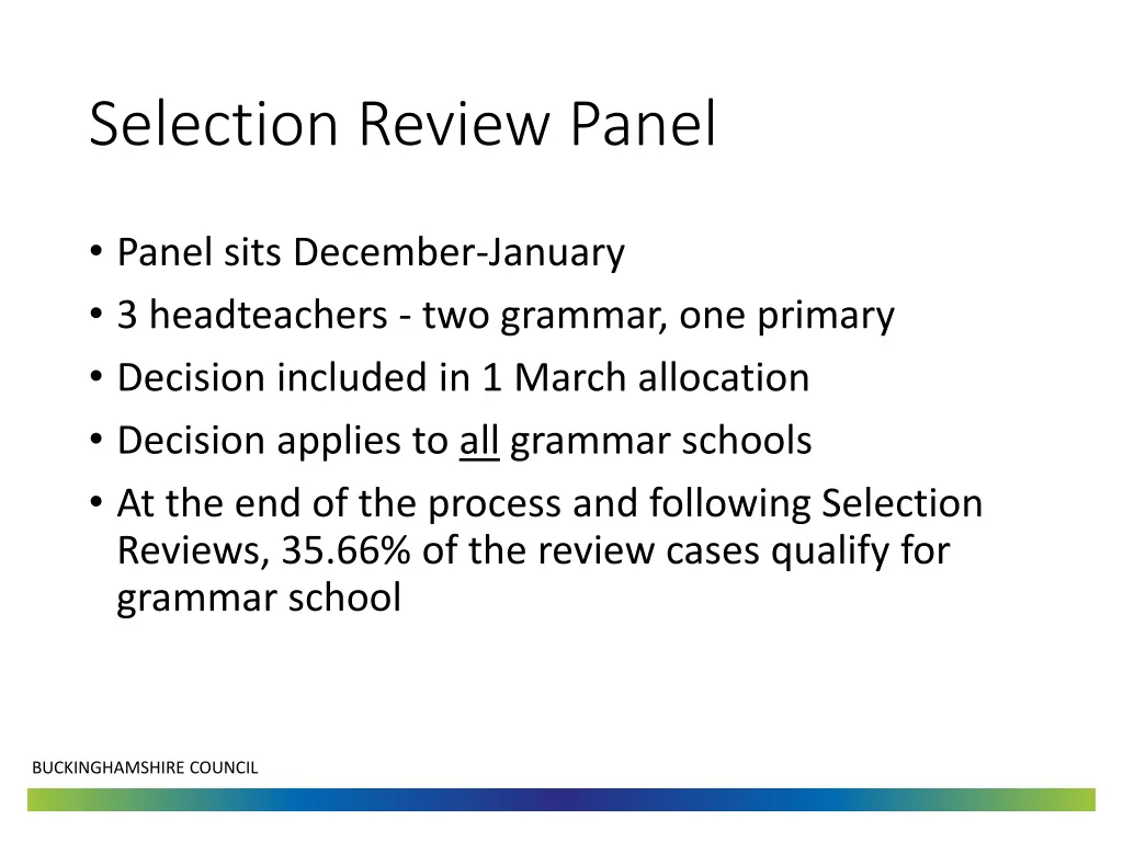 selection review panel