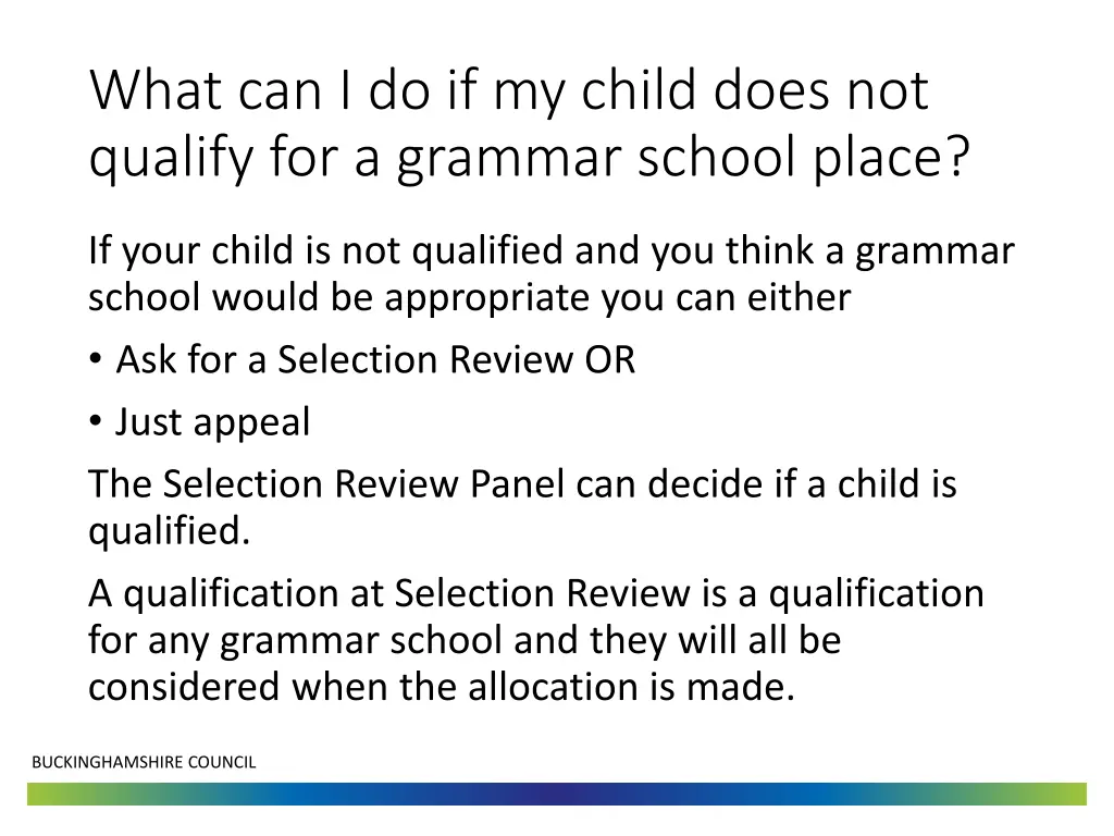 what can i do if my child does not qualify