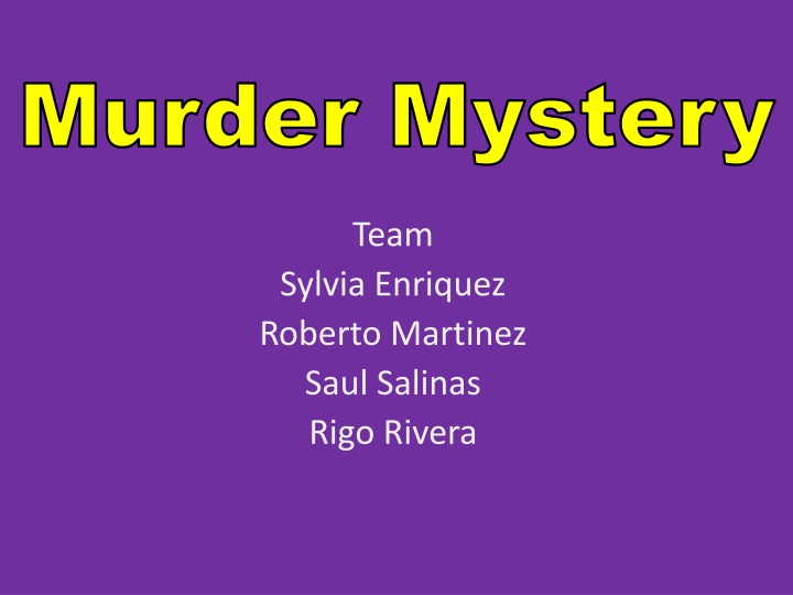 murder mystery