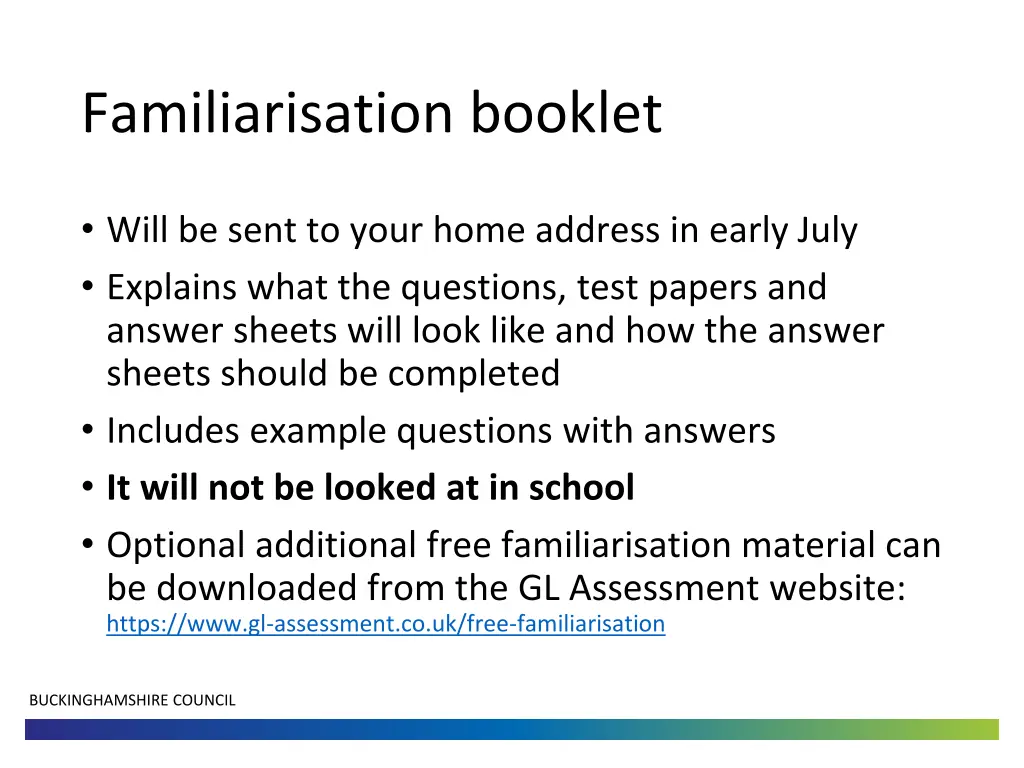 familiarisation booklet