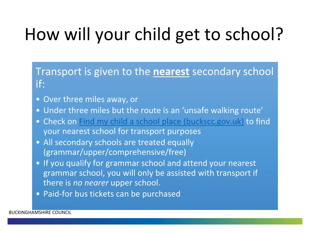 how will your child get to school