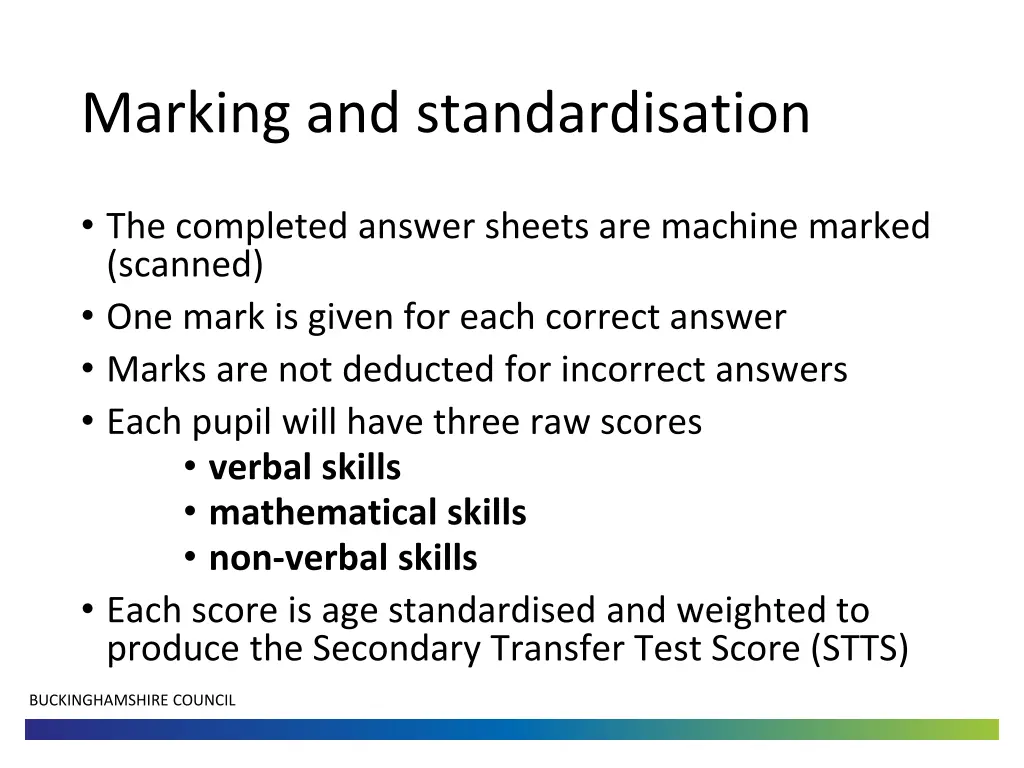 marking and standardisation