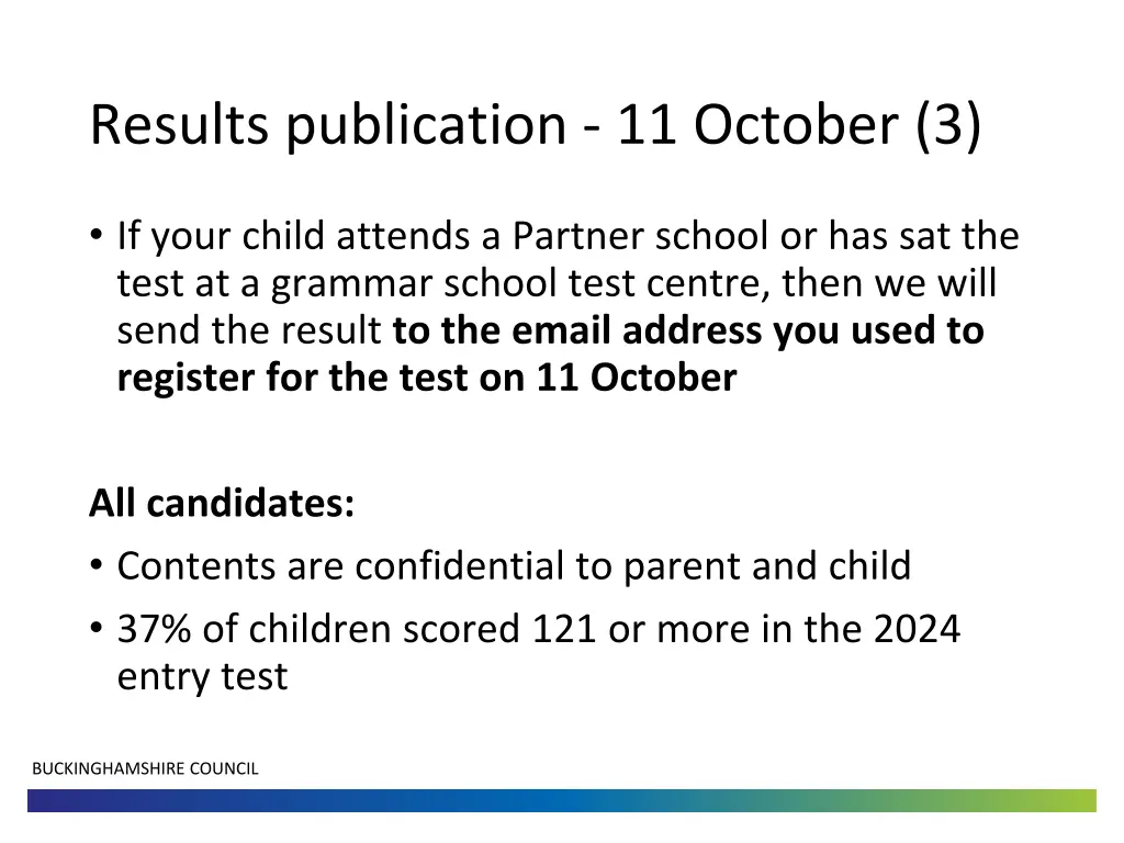 results publication 11 october 3