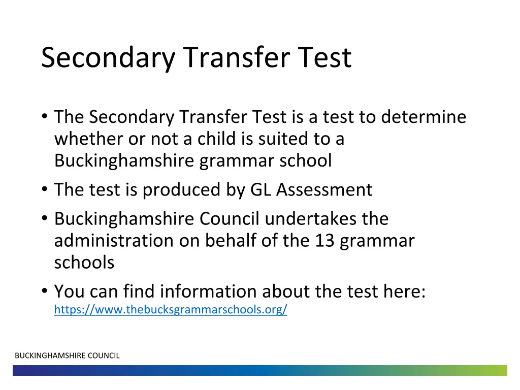 secondary transfer test