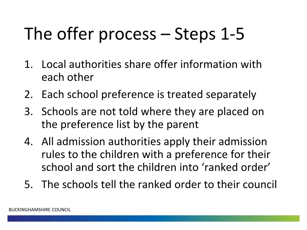 the offer process steps 1 5