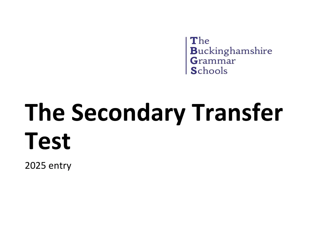 the secondary transfer test 2025 entry