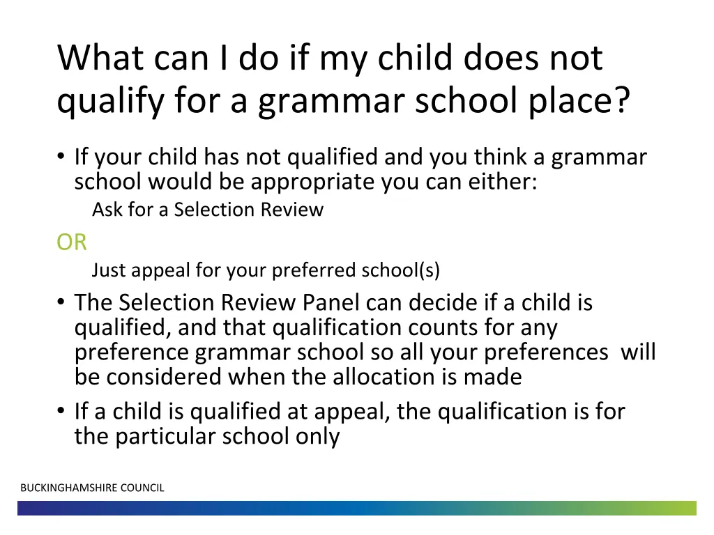 what can i do if my child does not qualify