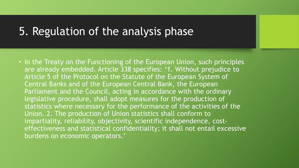 5 regulation of the analysis phase 1