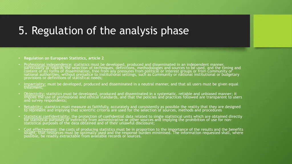 5 regulation of the analysis phase 2