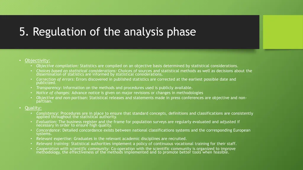 5 regulation of the analysis phase 7