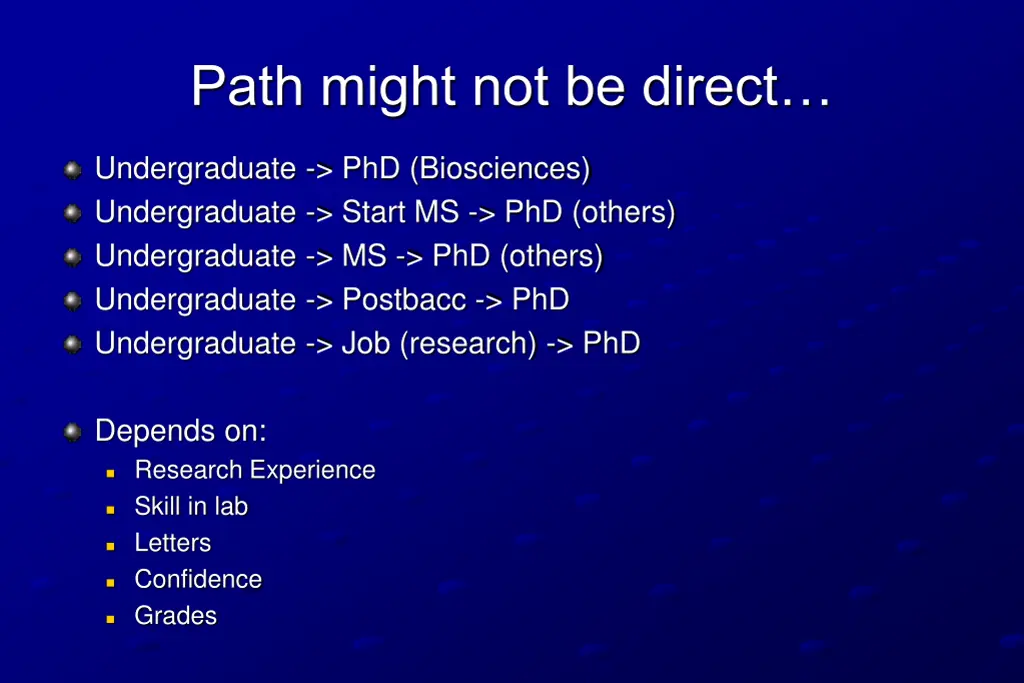 path might not be direct