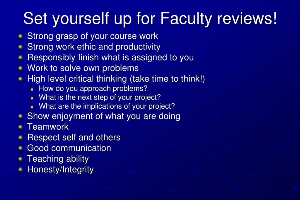 set yourself up for faculty reviews strong grasp