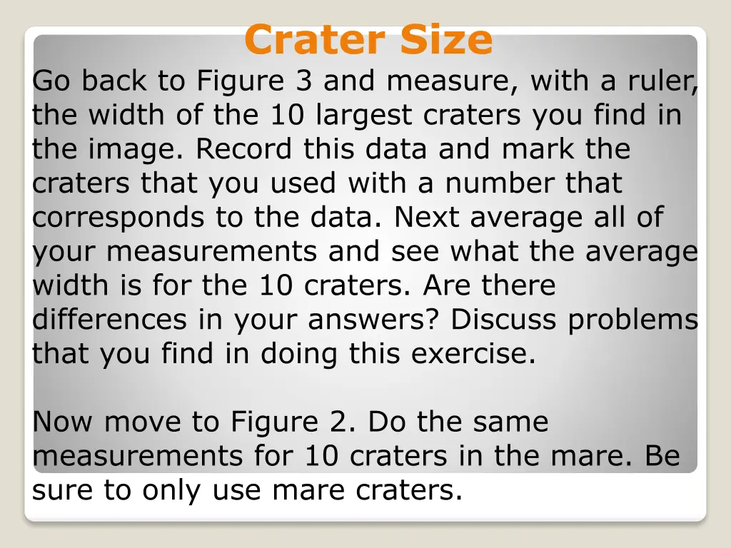 crater size