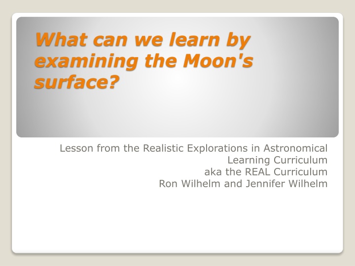 what can we learn by examining the moon s surface