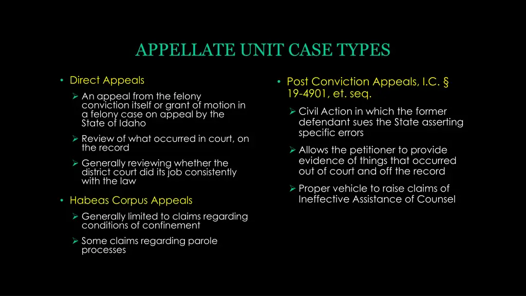 appellate unit case types