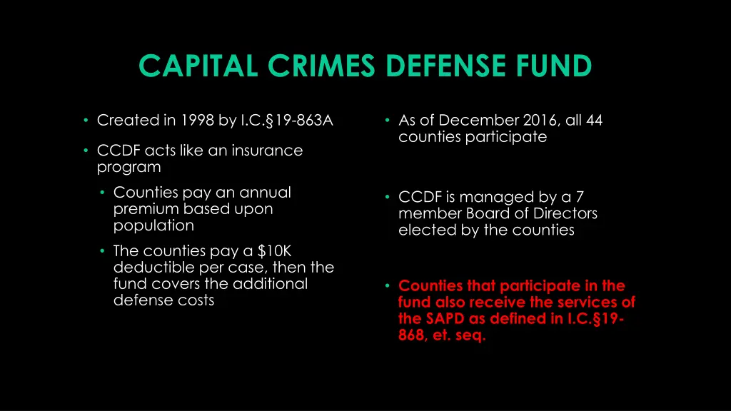 capital crimes defense fund