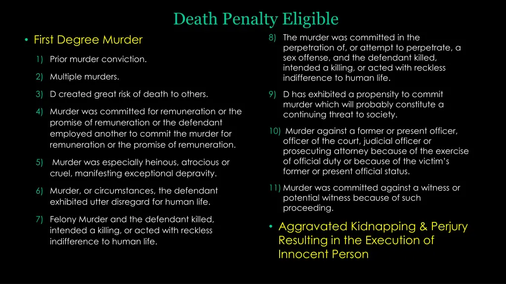 death penalty eligible