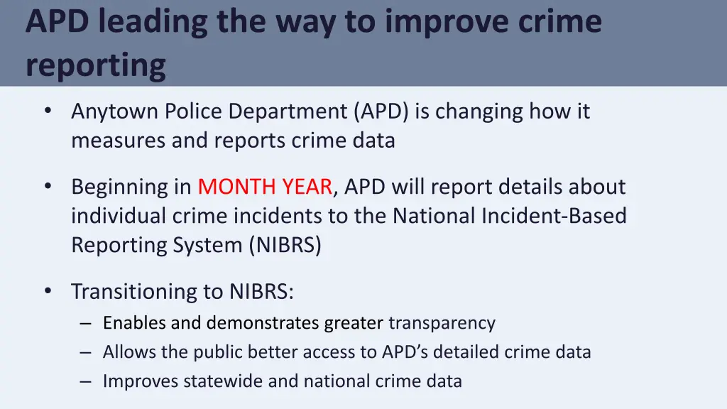 apd leading the way to improve crime reporting