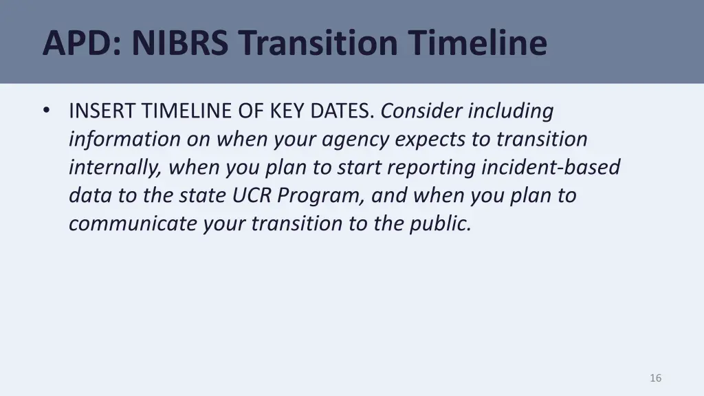 apd nibrs transition timeline