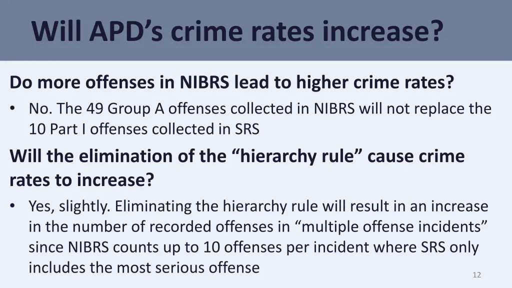 will apd s crime rates increase