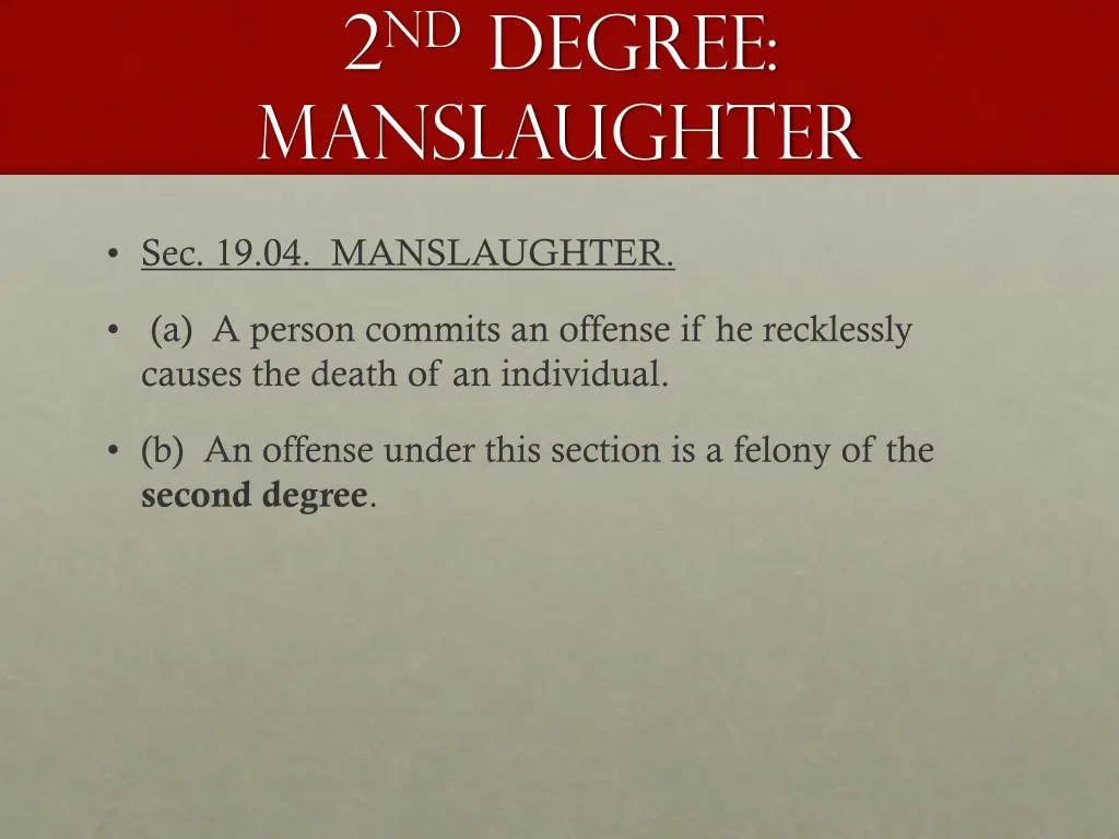 2 nd degree manslaughter