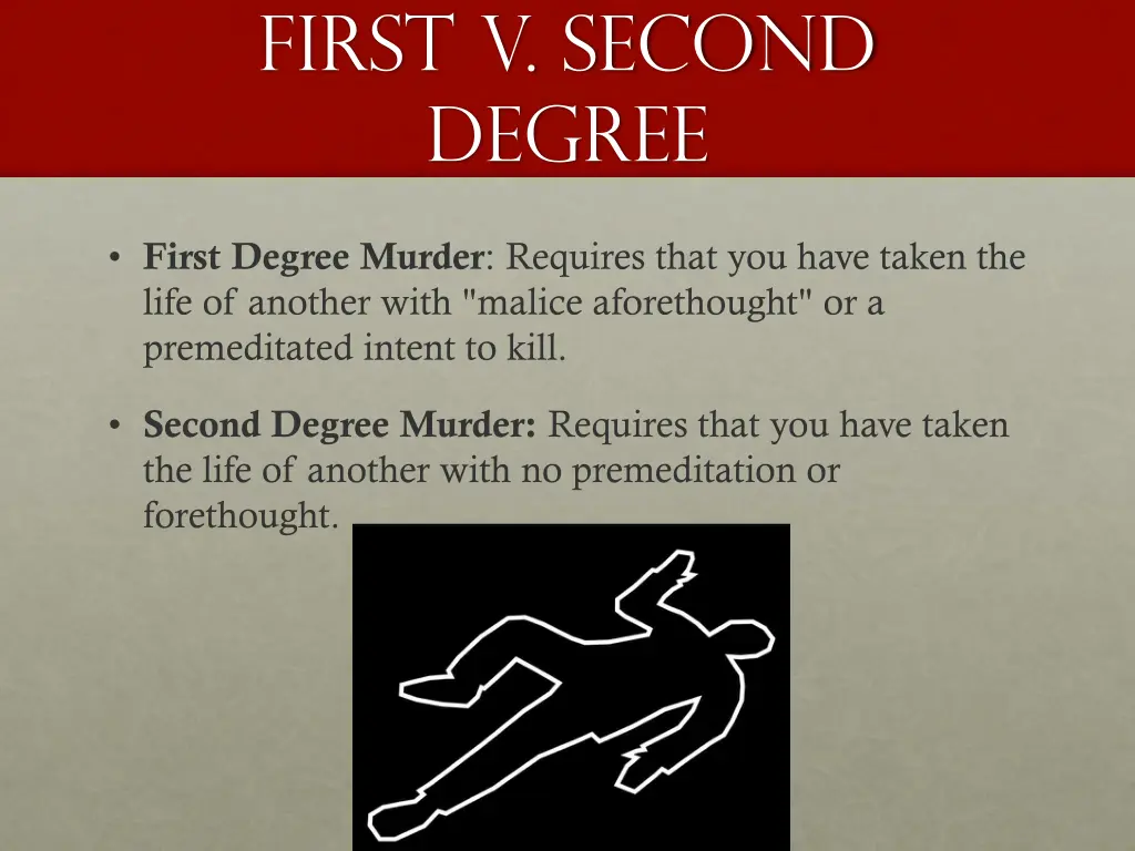 first v second degree