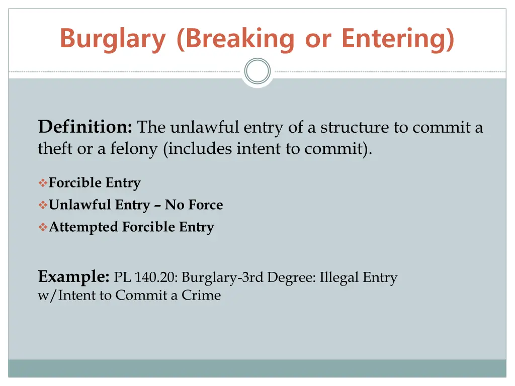 burglary breaking or entering