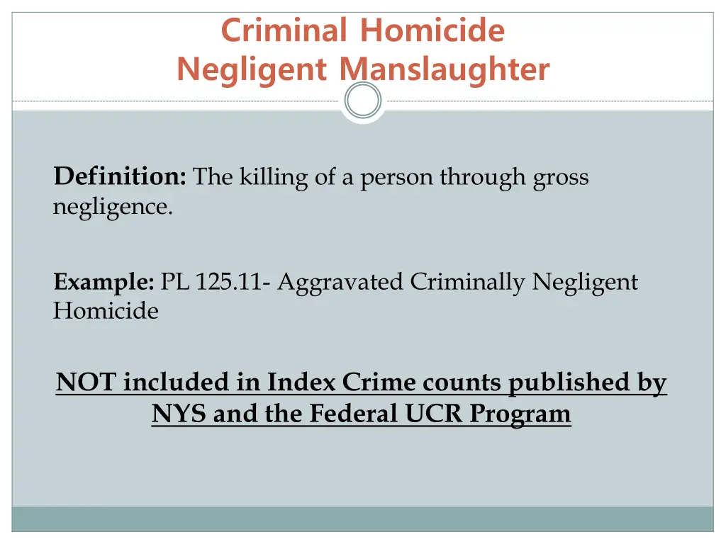 criminal homicide negligent manslaughter