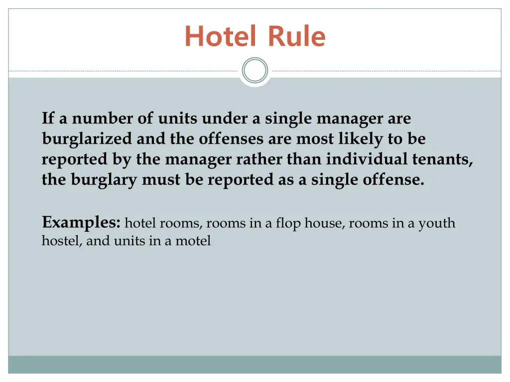 hotel rule