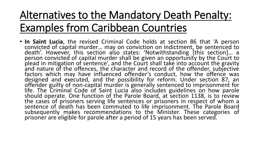 alternatives to the mandatory death penalty 2