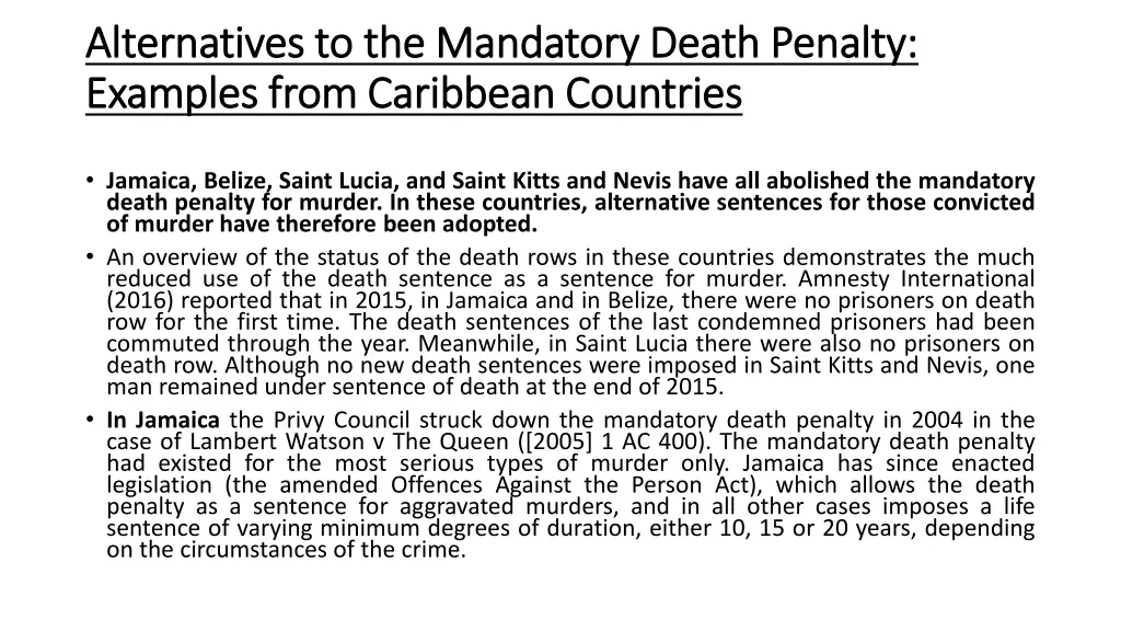 alternatives to the mandatory death penalty