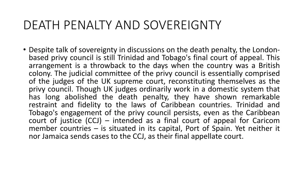 death penalty and sovereignty