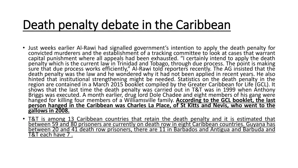 death penalty debate in the caribbean death 1