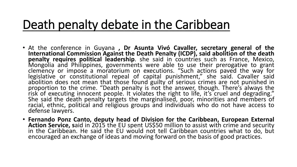 death penalty debate in the caribbean death 2