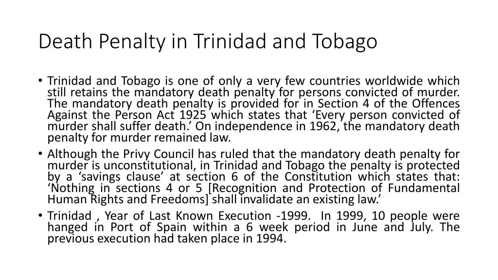 death penalty in trinidad and tobago