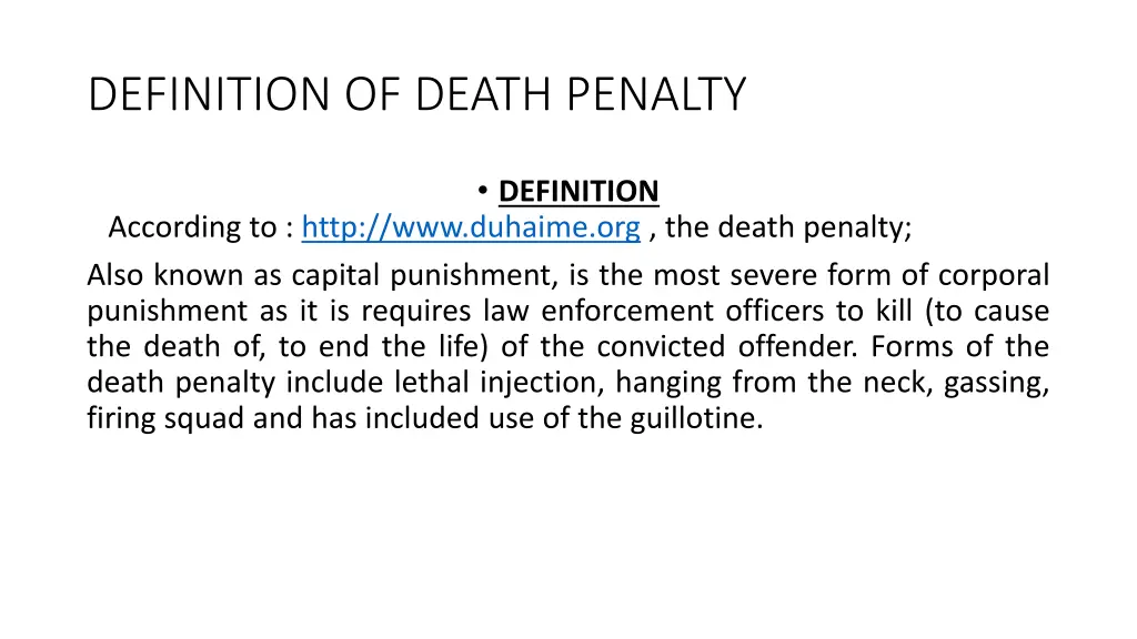 definition of death penalty