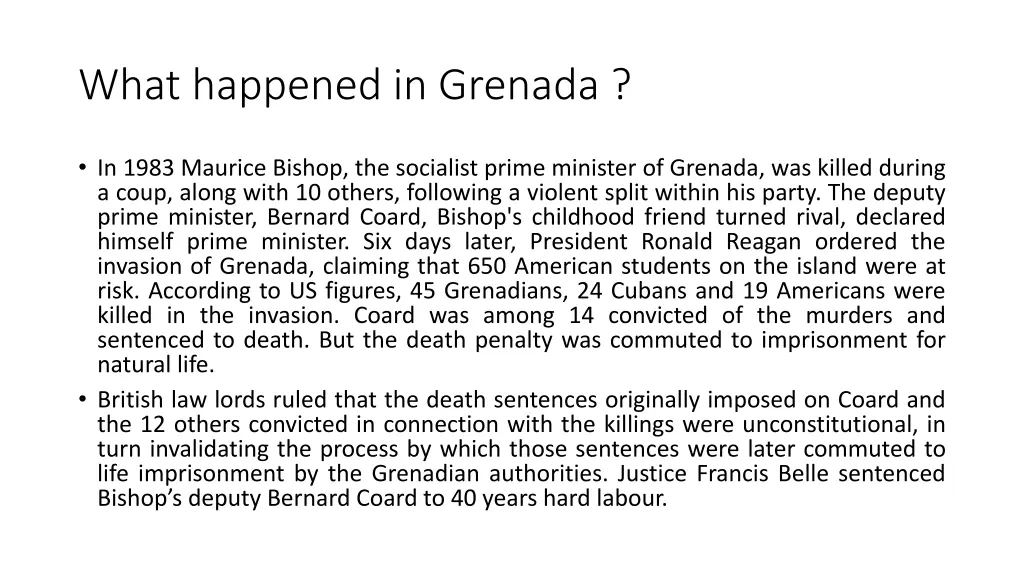 what happened in grenada