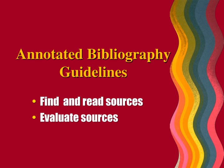 annotated bibliography guidelines