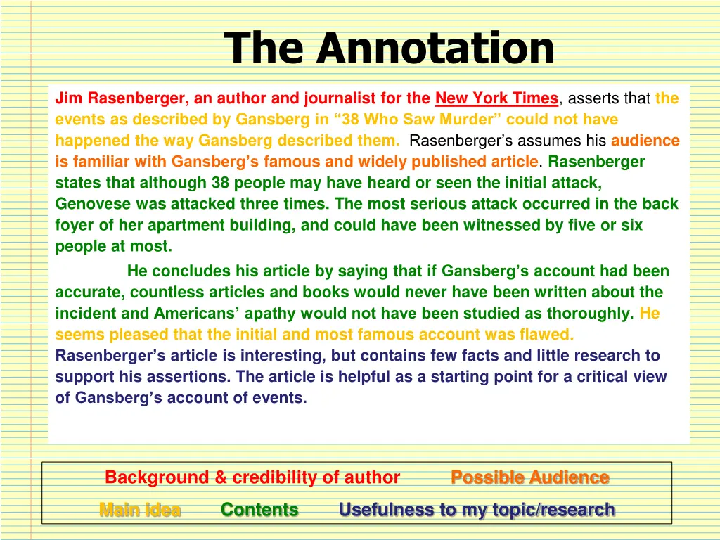 the annotation 1