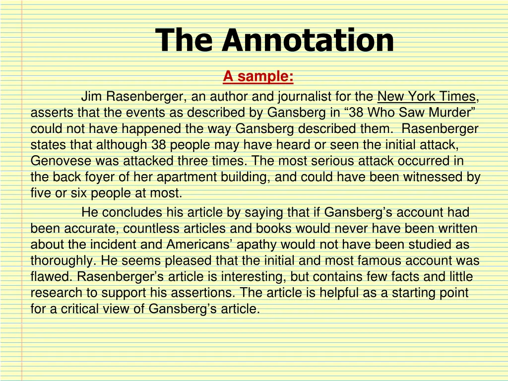 the annotation