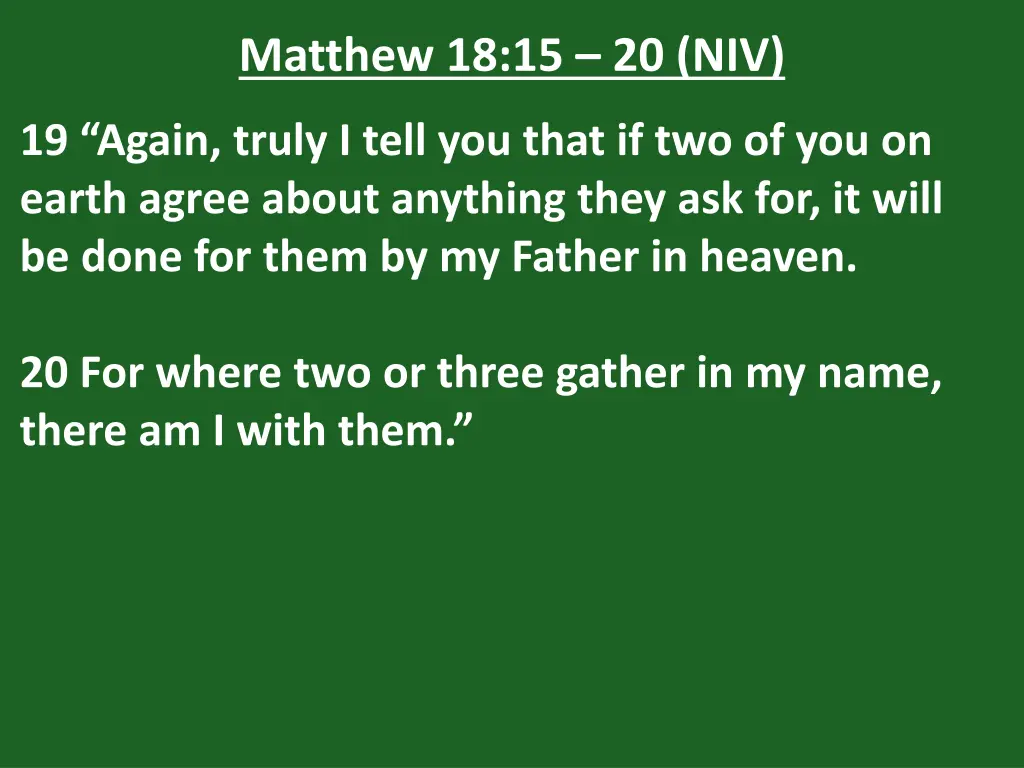 matthew 18 15 20 niv 2