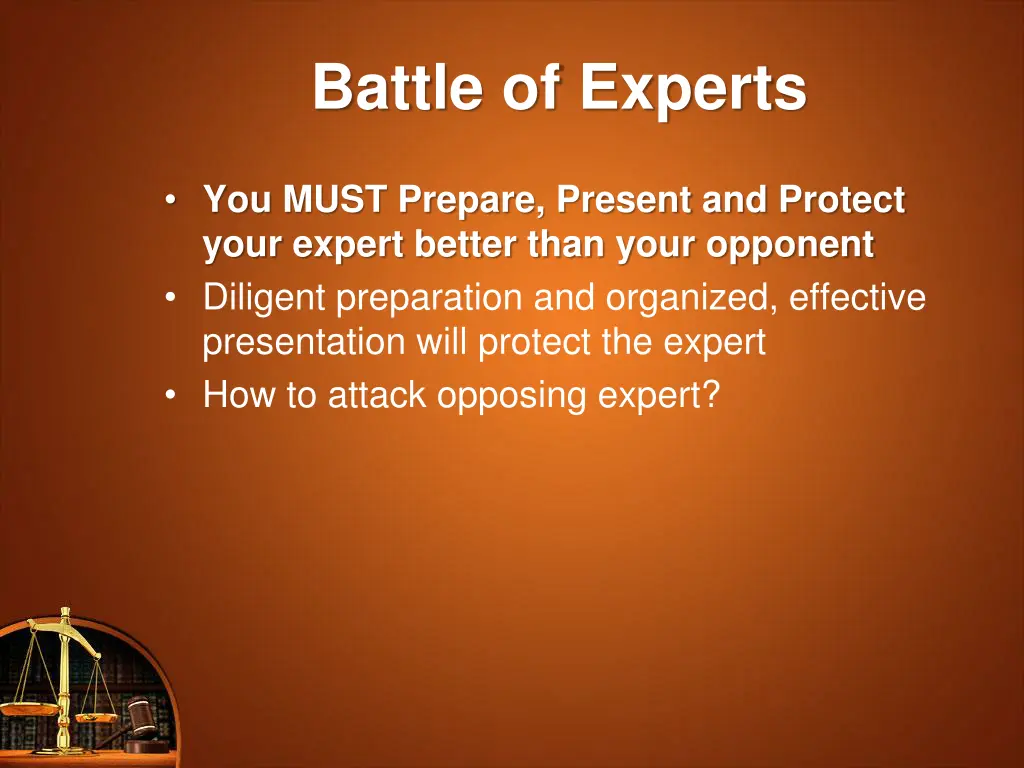 battle of experts