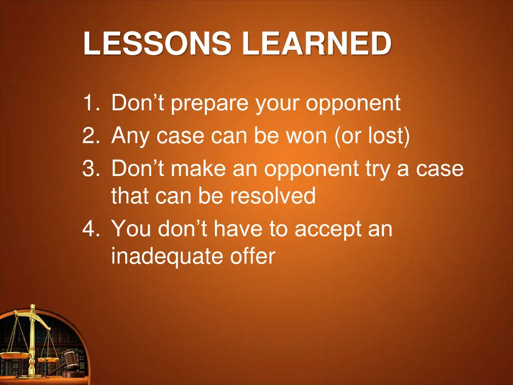 lessons learned