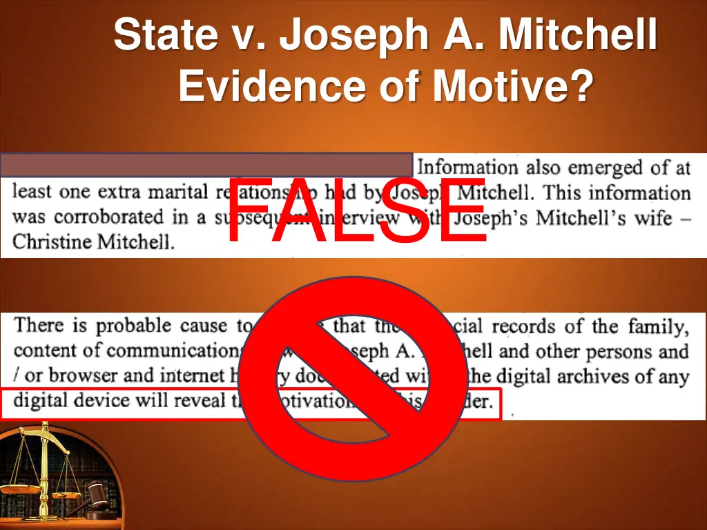 state v joseph a mitchell evidence of motive