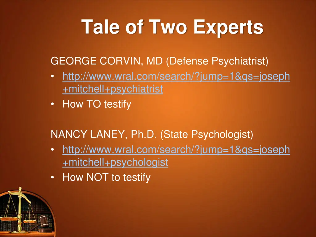 tale of two experts