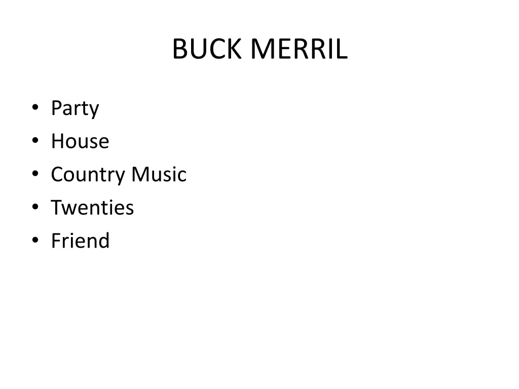 buck merril